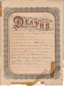 Kimbrough Bible - Deaths Page